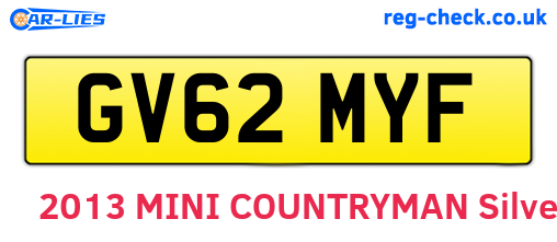 GV62MYF are the vehicle registration plates.