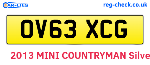 OV63XCG are the vehicle registration plates.