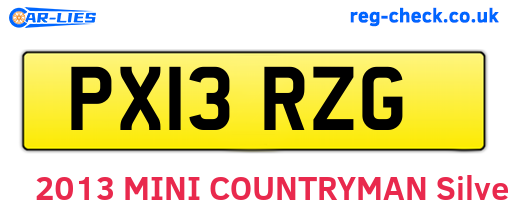 PX13RZG are the vehicle registration plates.