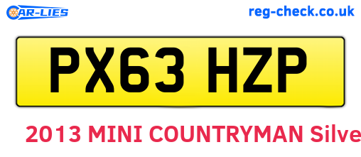PX63HZP are the vehicle registration plates.