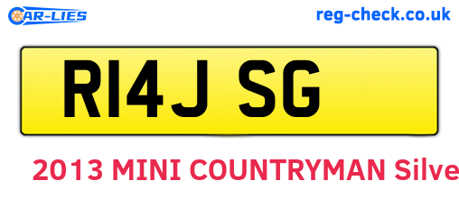 R14JSG are the vehicle registration plates.