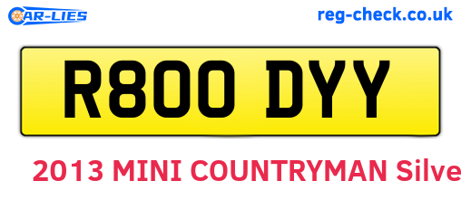 R800DYY are the vehicle registration plates.