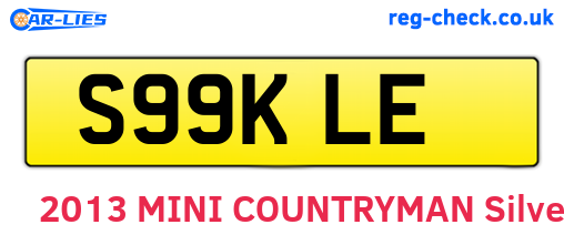 S99KLE are the vehicle registration plates.