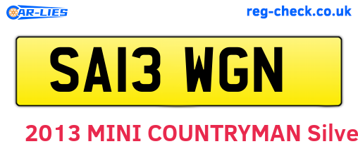SA13WGN are the vehicle registration plates.