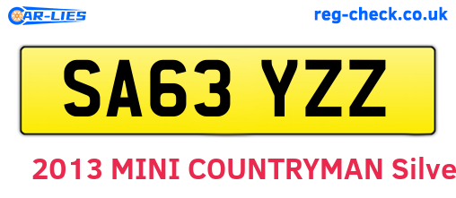 SA63YZZ are the vehicle registration plates.