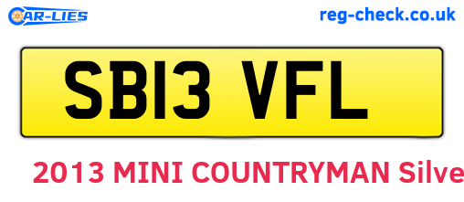 SB13VFL are the vehicle registration plates.