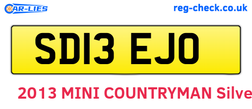 SD13EJO are the vehicle registration plates.