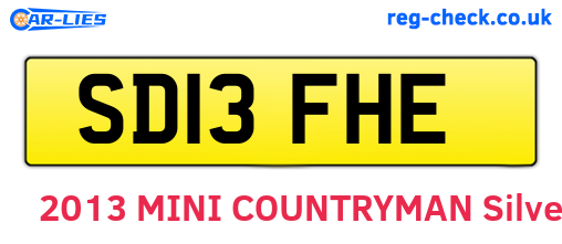 SD13FHE are the vehicle registration plates.