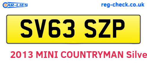 SV63SZP are the vehicle registration plates.