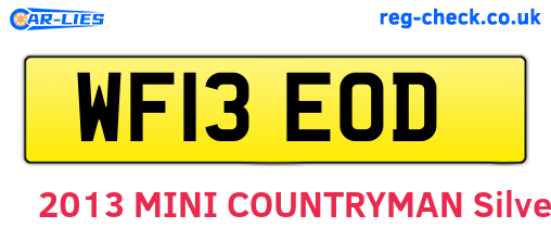 WF13EOD are the vehicle registration plates.