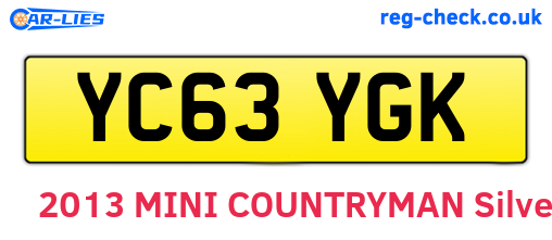 YC63YGK are the vehicle registration plates.