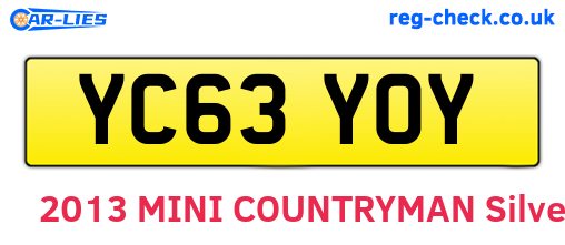 YC63YOY are the vehicle registration plates.