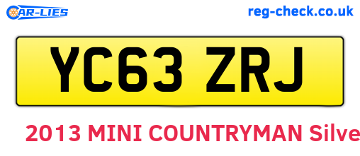 YC63ZRJ are the vehicle registration plates.
