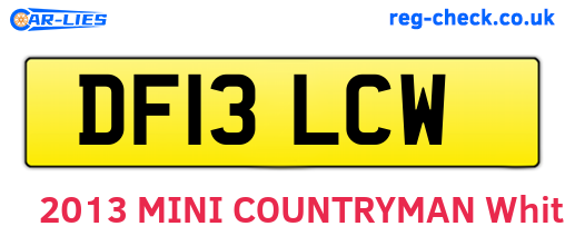 DF13LCW are the vehicle registration plates.