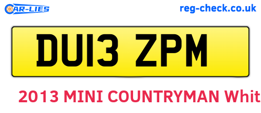 DU13ZPM are the vehicle registration plates.