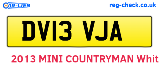 DV13VJA are the vehicle registration plates.