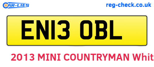 EN13OBL are the vehicle registration plates.