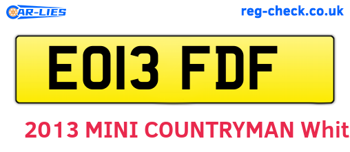 EO13FDF are the vehicle registration plates.