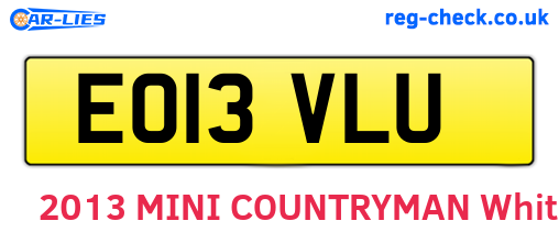 EO13VLU are the vehicle registration plates.