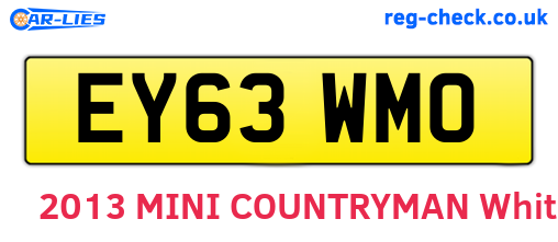 EY63WMO are the vehicle registration plates.