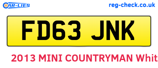 FD63JNK are the vehicle registration plates.