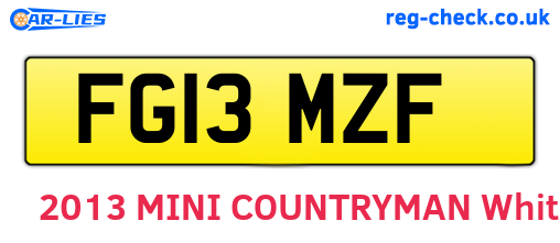 FG13MZF are the vehicle registration plates.
