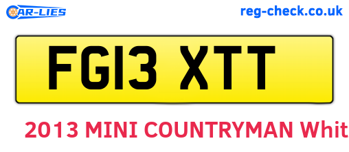FG13XTT are the vehicle registration plates.