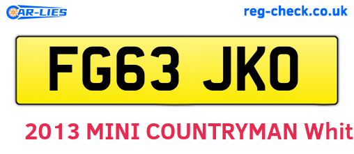 FG63JKO are the vehicle registration plates.
