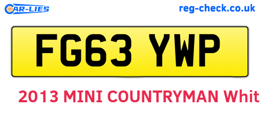 FG63YWP are the vehicle registration plates.
