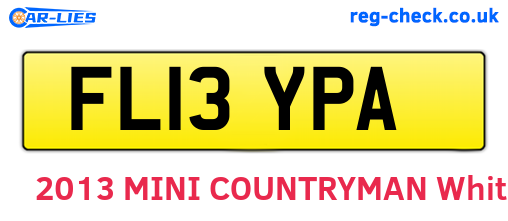 FL13YPA are the vehicle registration plates.