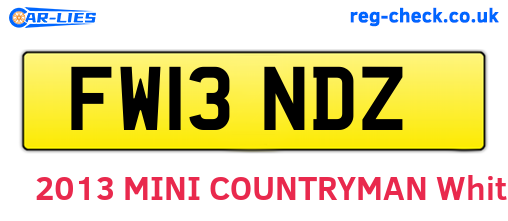 FW13NDZ are the vehicle registration plates.
