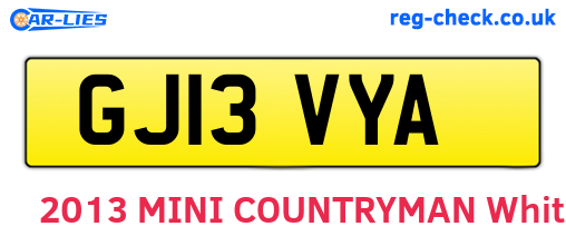 GJ13VYA are the vehicle registration plates.