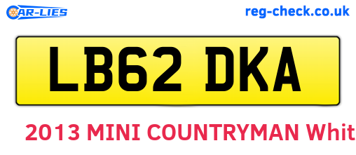 LB62DKA are the vehicle registration plates.