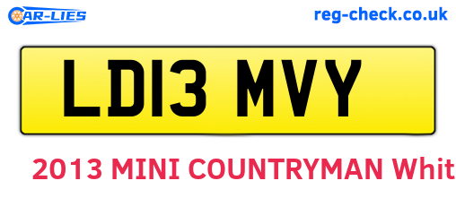 LD13MVY are the vehicle registration plates.