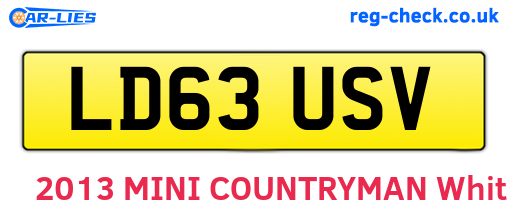 LD63USV are the vehicle registration plates.