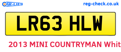 LR63HLW are the vehicle registration plates.