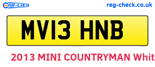 MV13HNB are the vehicle registration plates.