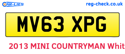 MV63XPG are the vehicle registration plates.