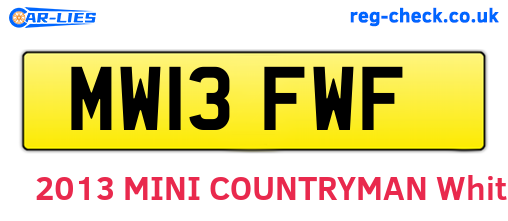 MW13FWF are the vehicle registration plates.