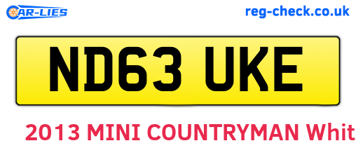 ND63UKE are the vehicle registration plates.