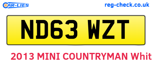 ND63WZT are the vehicle registration plates.