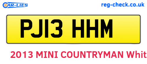 PJ13HHM are the vehicle registration plates.