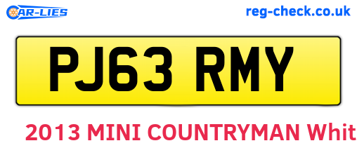 PJ63RMY are the vehicle registration plates.