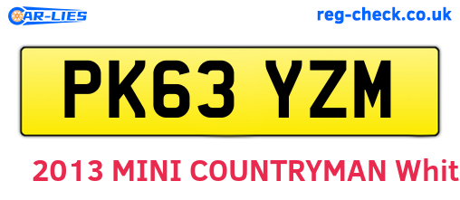 PK63YZM are the vehicle registration plates.