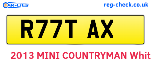 R77TAX are the vehicle registration plates.