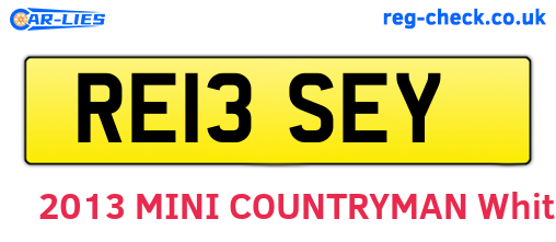 RE13SEY are the vehicle registration plates.