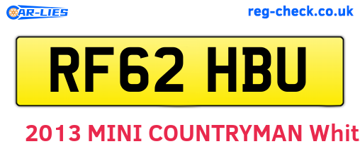 RF62HBU are the vehicle registration plates.