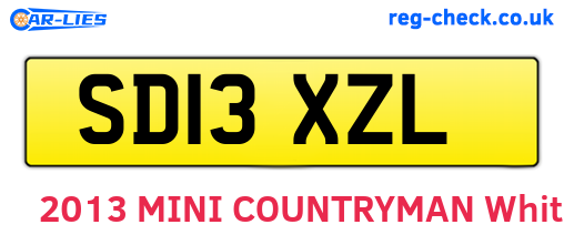SD13XZL are the vehicle registration plates.