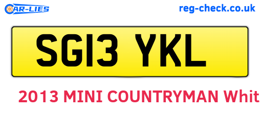 SG13YKL are the vehicle registration plates.
