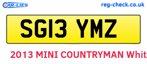 SG13YMZ are the vehicle registration plates.